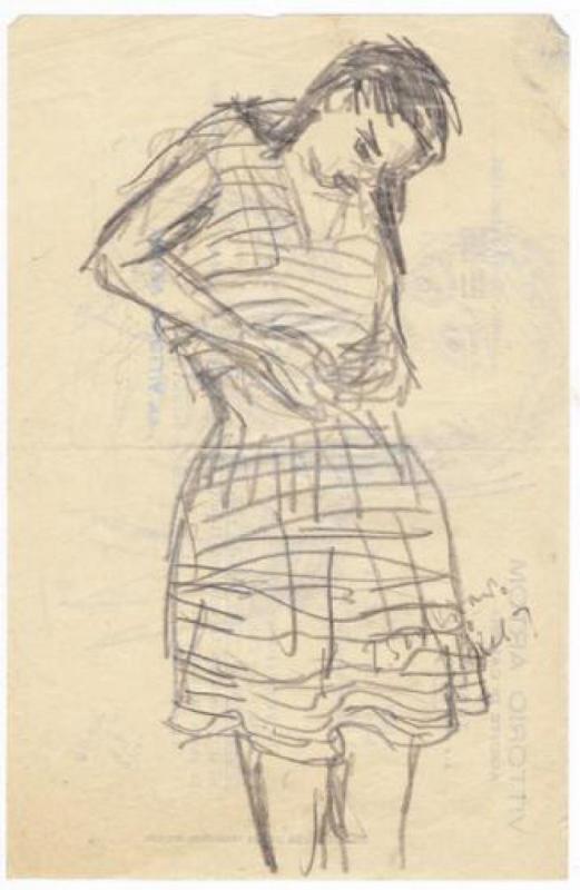 Peppinella col vestito a righe (Studio)