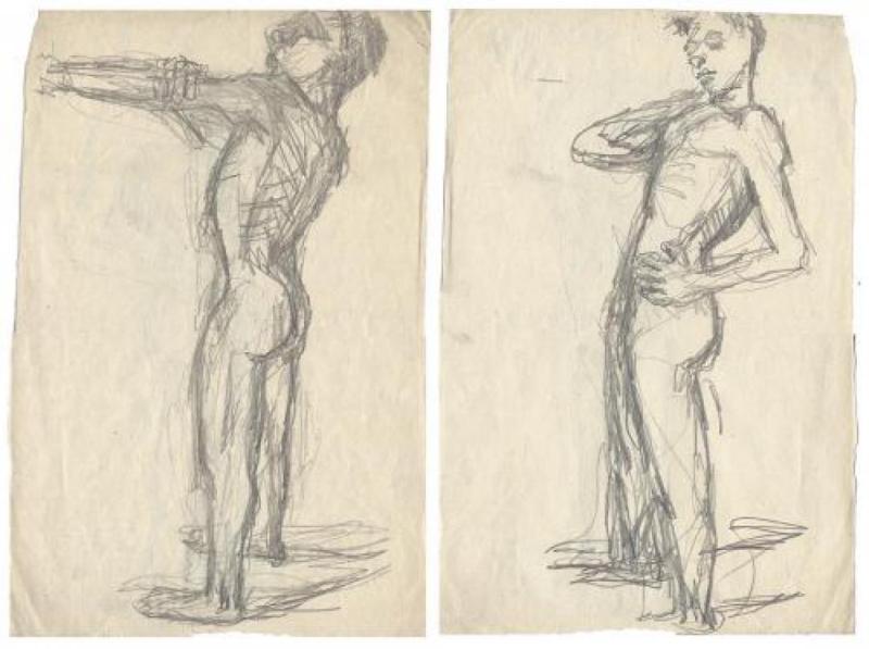 Nudo di ragazzo col braccio teso
