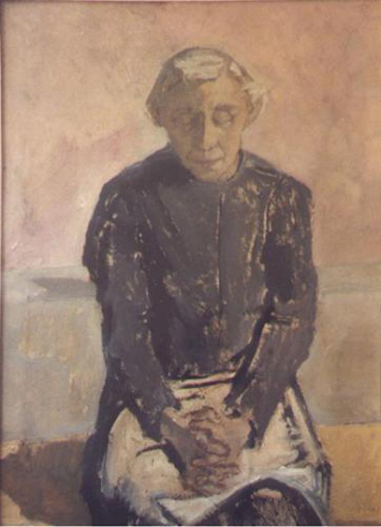 La madre seduta