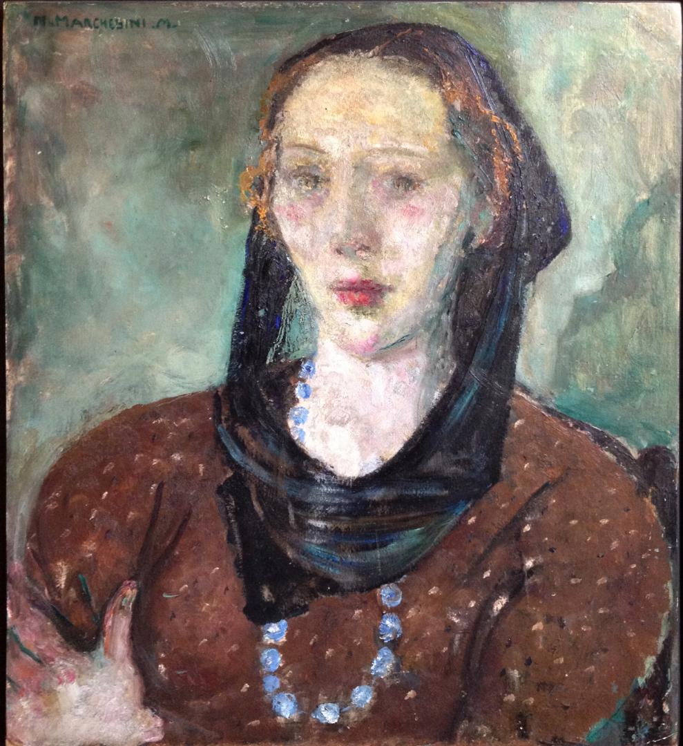 Autoritratto con il velo nero o [Donna con la collana azzurra]
