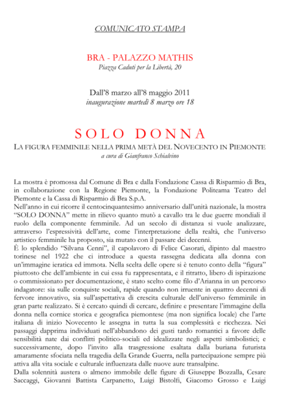 Comunicato stampa mostra